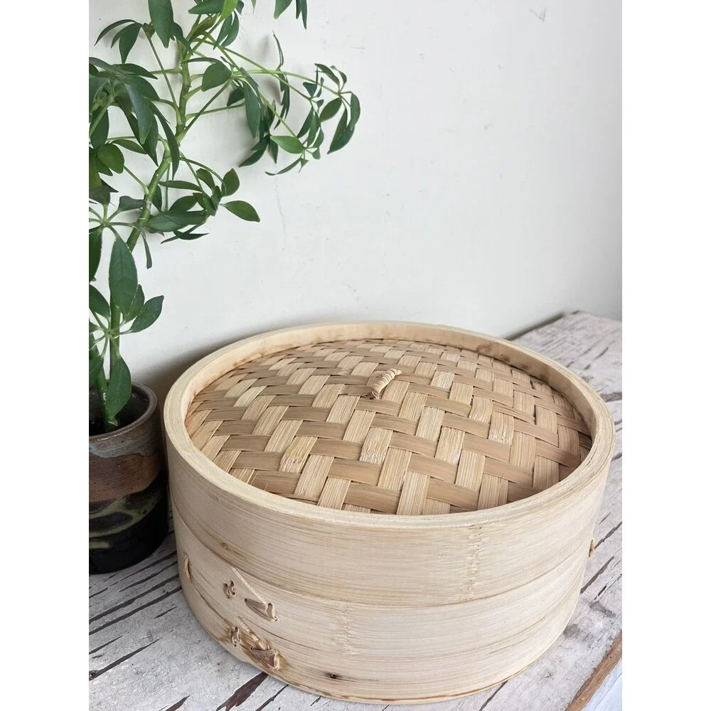 Williams Sonoma Traditional Bamboo Steamer / 100% Organic Natural Bamboo / Steam